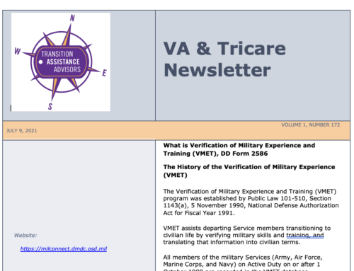 July 2021 VA & Tri-care Newsletter