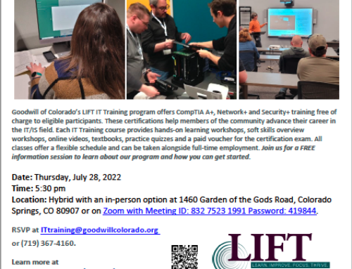 Reboot your Career and Learn about Goodwill’s LIFT IT Training!