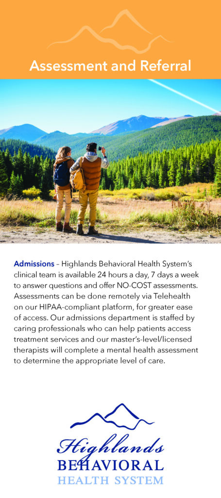 Assessment & Referral Brochure from Highlands Behavioral Health