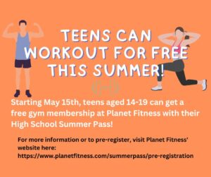 Free gym membership at Planet Fitness for teens 14-19