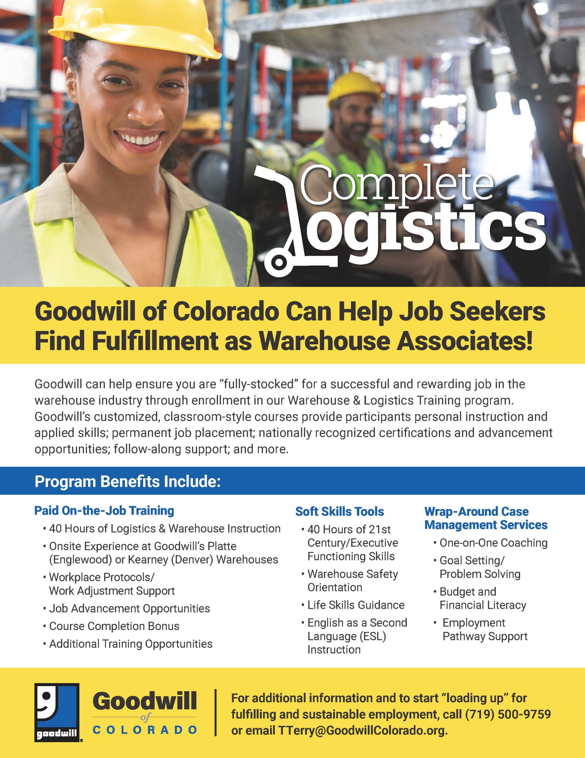 Goodwill of Colorado is looking to fulfill warehouse associate position