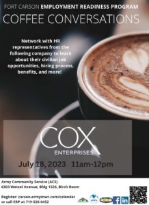 Coffee Chat at Ft. Carson for job opportunities 