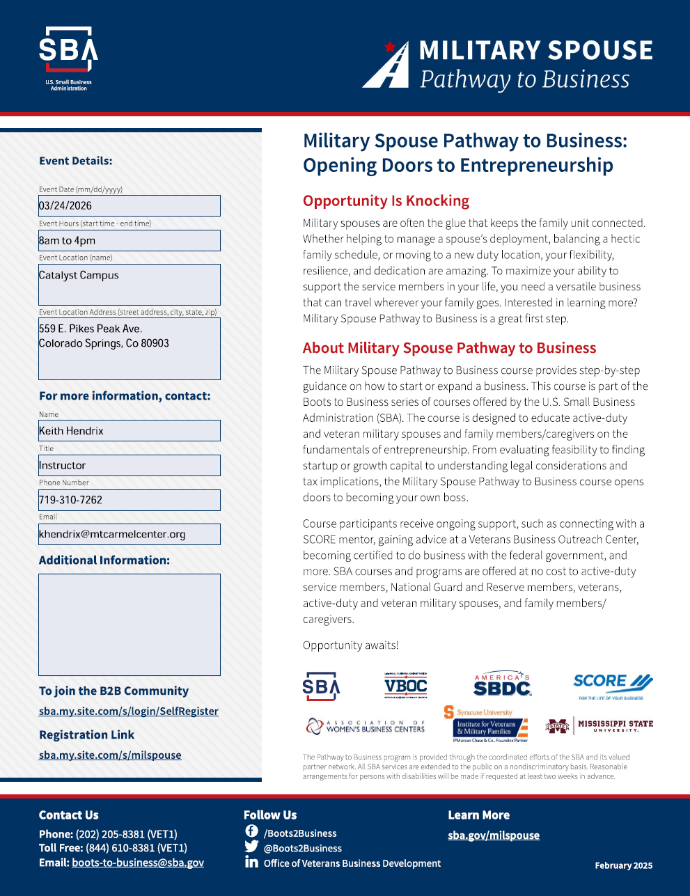 MilSpouse SBA 26Feb MilSpouse